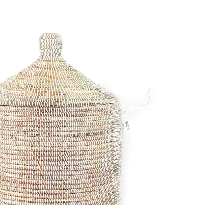 Dou Large Lidded Storage Basket in White