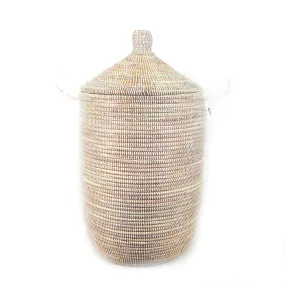 Dou Large Lidded Storage Basket in White