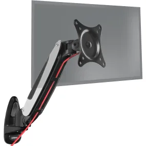 Duronic Monitor Arm Wall Mount DM65W1X1 | Bracket for Single PC Computer Screen | Aluminium | For One 15”-27” LED LCD TV Television | VESA 75/100 Fixing | Tilt  85°/-90°, Swivel 180°, Rotate 360°