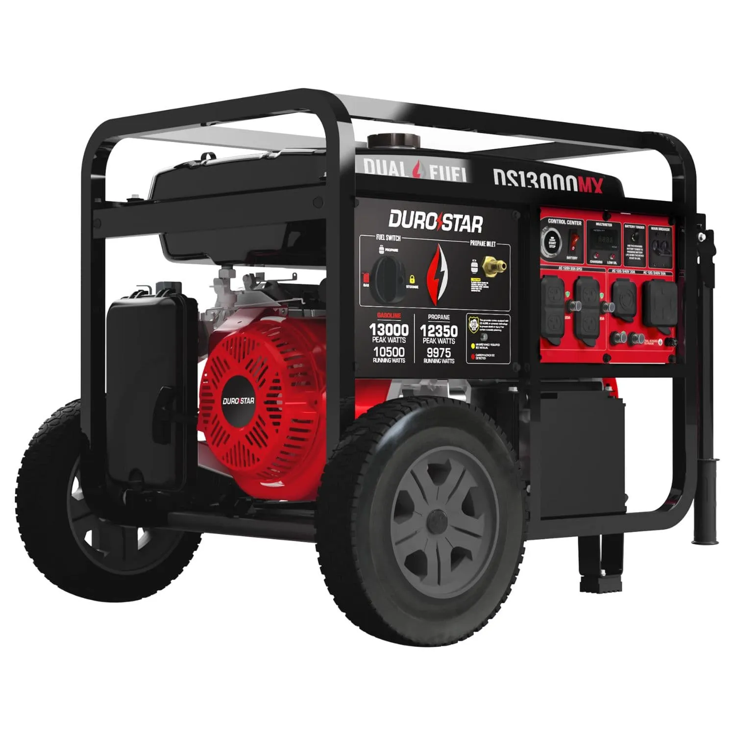 DuroStar DS13000MX Dual Fuel Portable Generator w/ CO Alert | 13,000 Watts