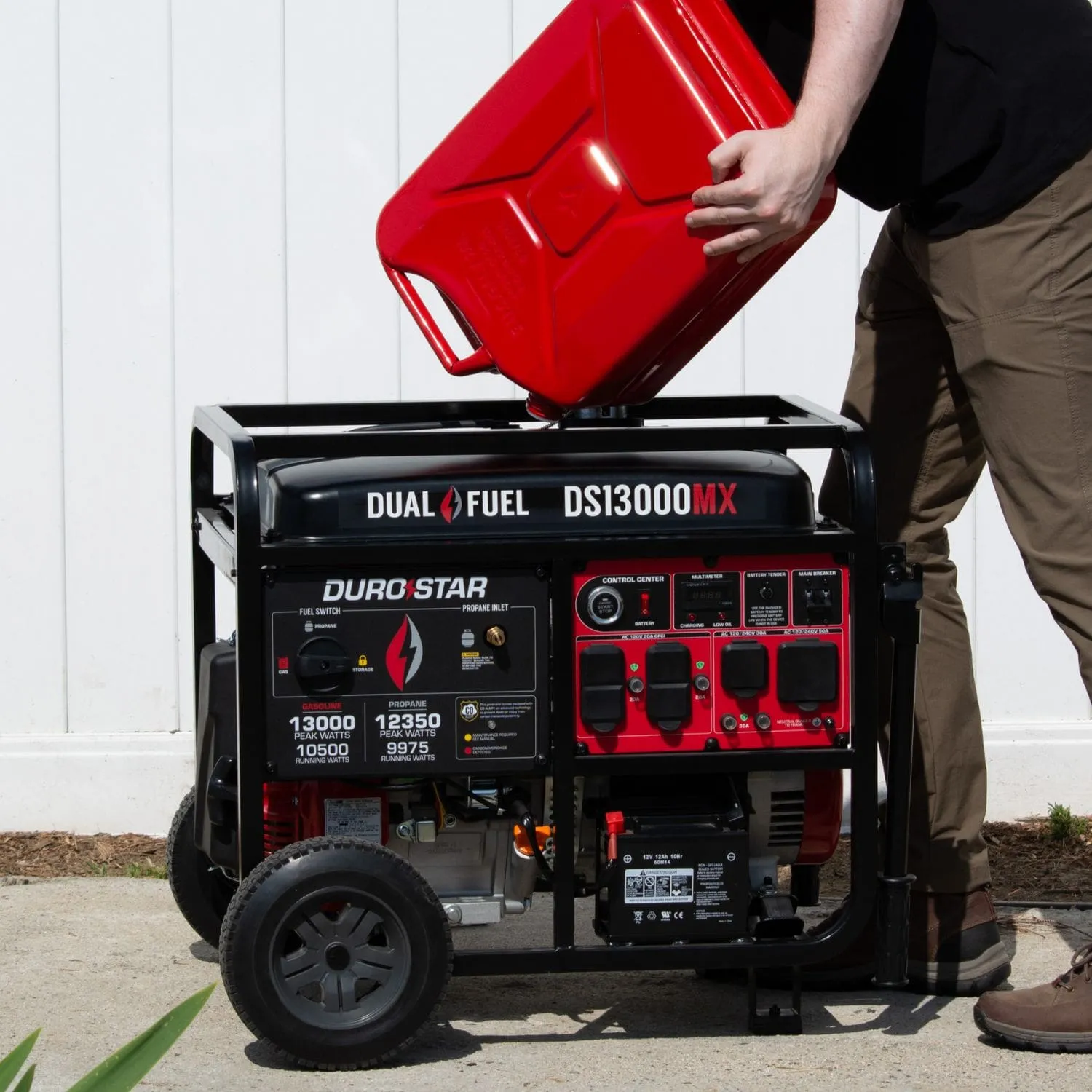 DuroStar DS13000MX Dual Fuel Portable Generator w/ CO Alert | 13,000 Watts