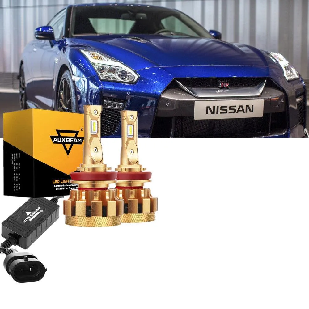 For 2009-2014 Nissan GT-R D2S H9/H11 F-16 Plus Series Automotive Grade 29000LM LED Light Bulbs High Low Beam Bundle