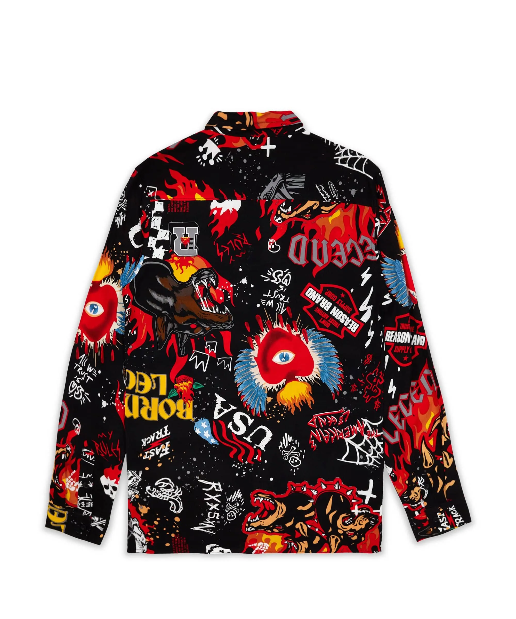 Fury Graffiti Allover Print Long Sleeve Shirt