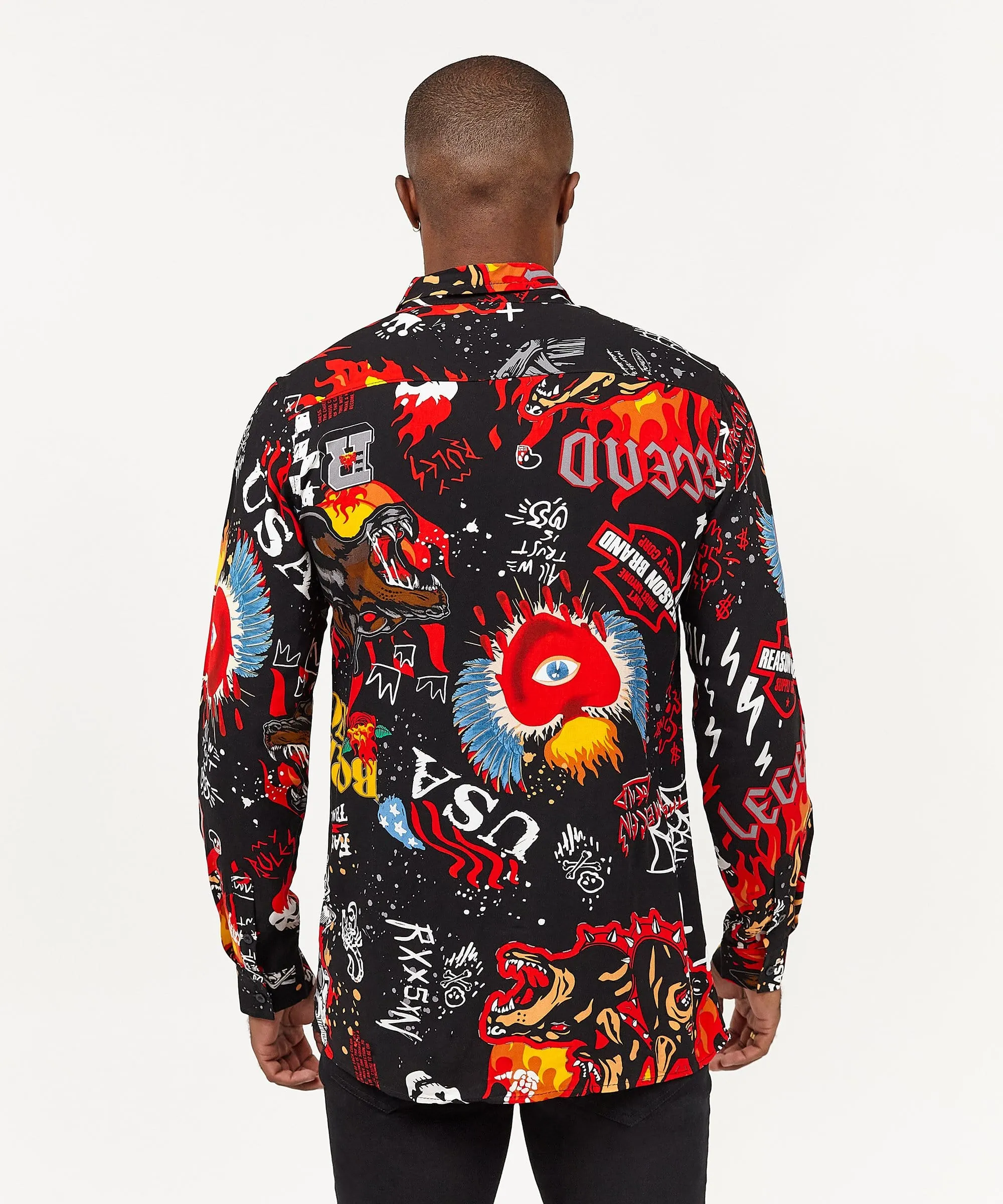 Fury Graffiti Allover Print Long Sleeve Shirt