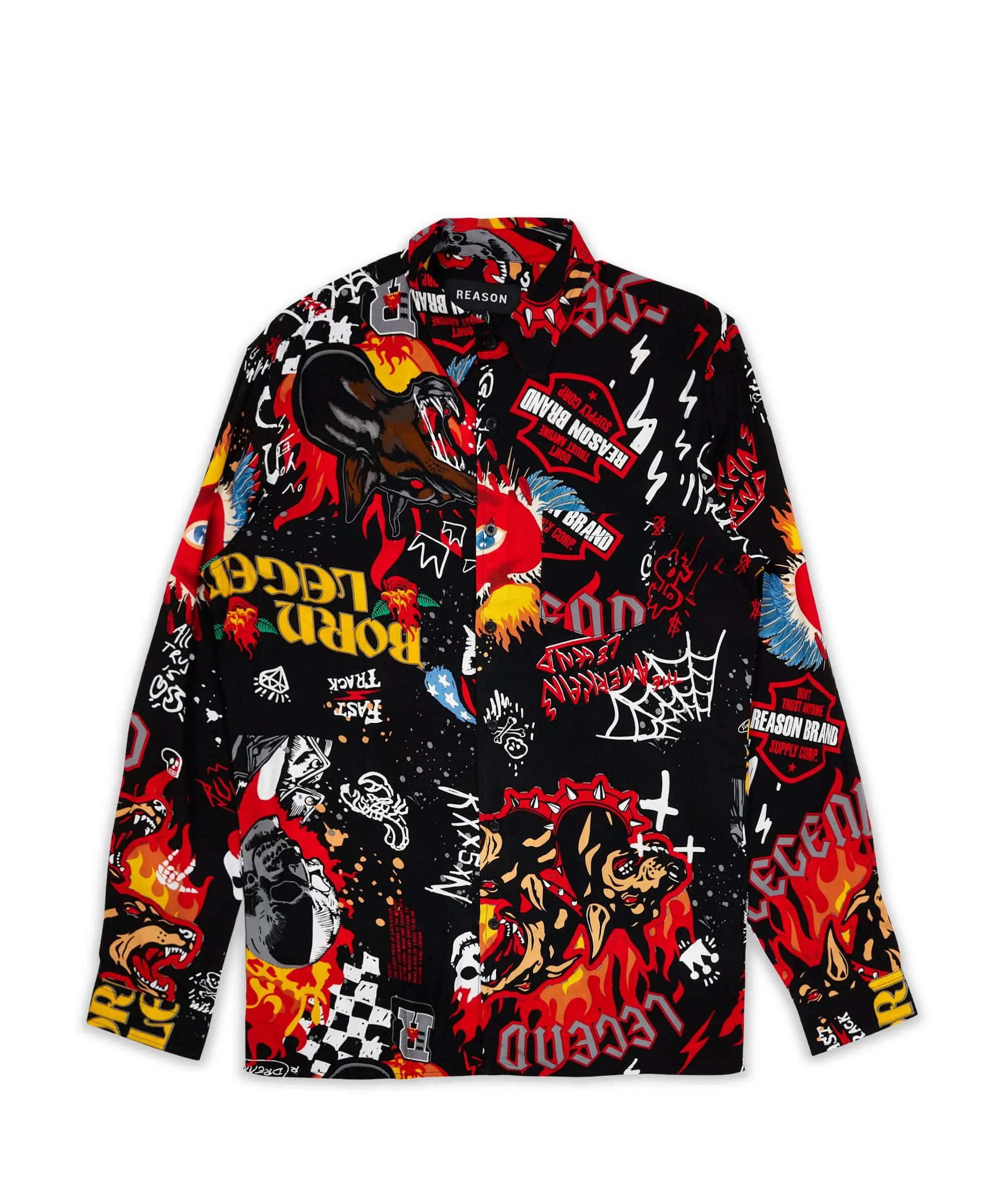 Fury Graffiti Allover Print Long Sleeve Shirt