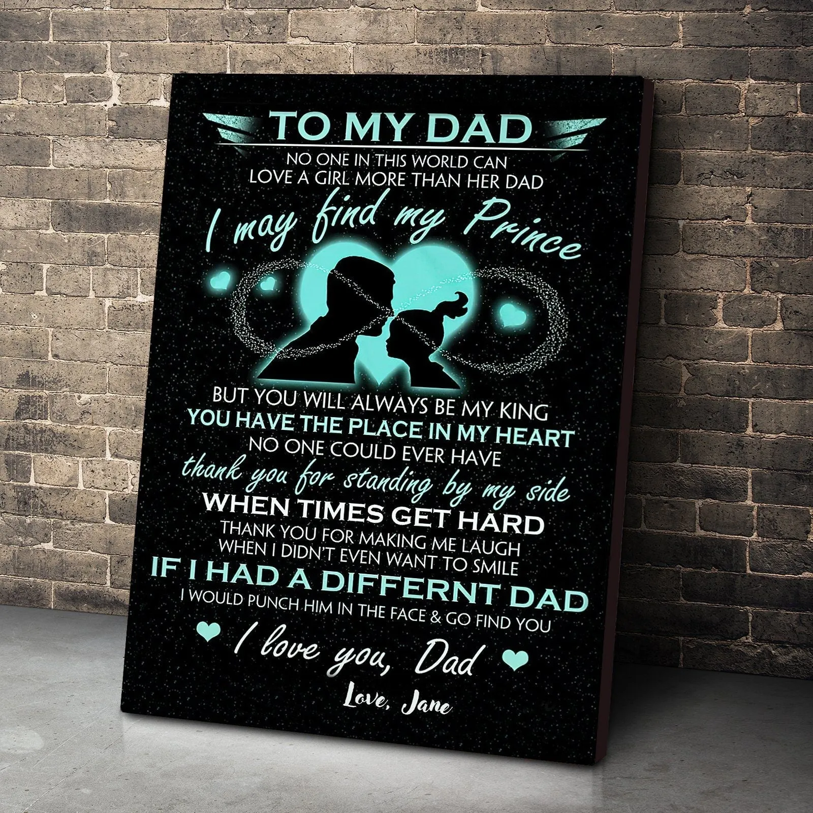 Gearhuman 3D From Daughter To Dad Custom Name Canvas