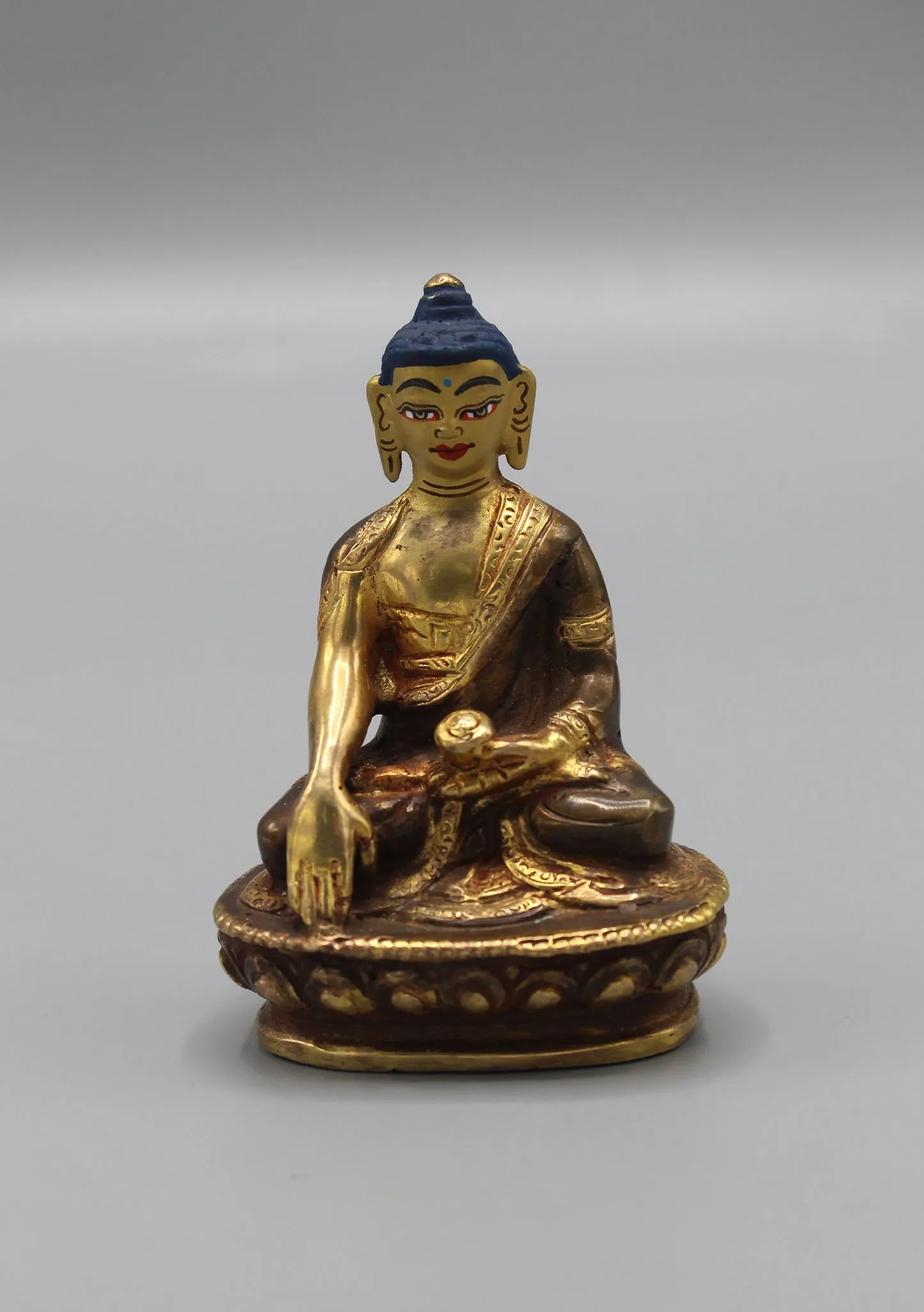 Gold Plated Shakyamuni Buddha Statue 3.3" H