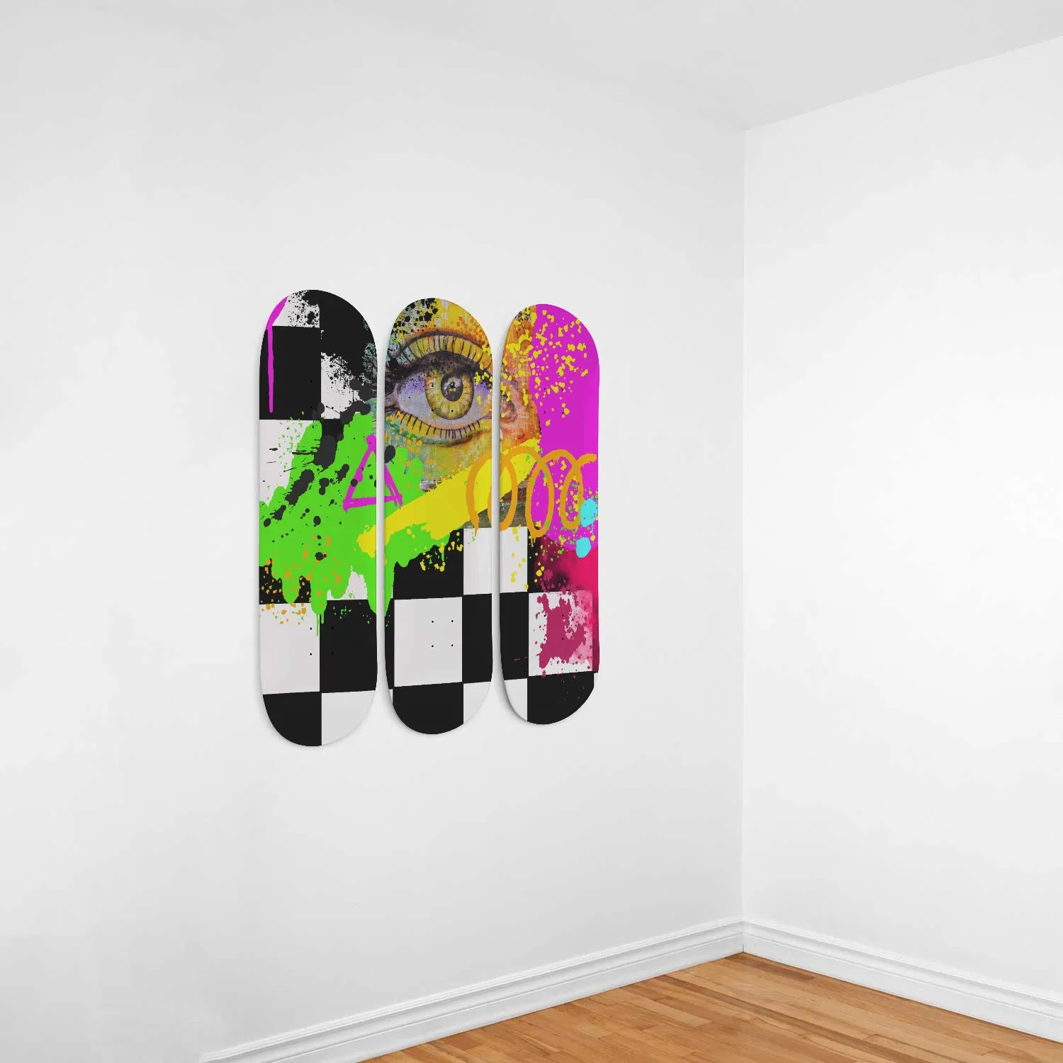 Graffiti eye 3 piece skateboard art set