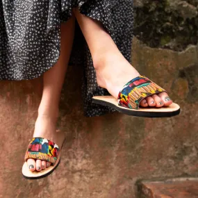 Hand-Painted Slide Sandal