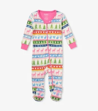 Hatley Footed Coverall - Cream Painted Fairisle