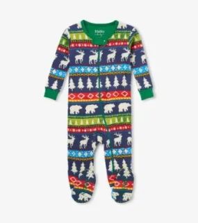 Hatley Footed Coverall - Navy Painted Fairisle