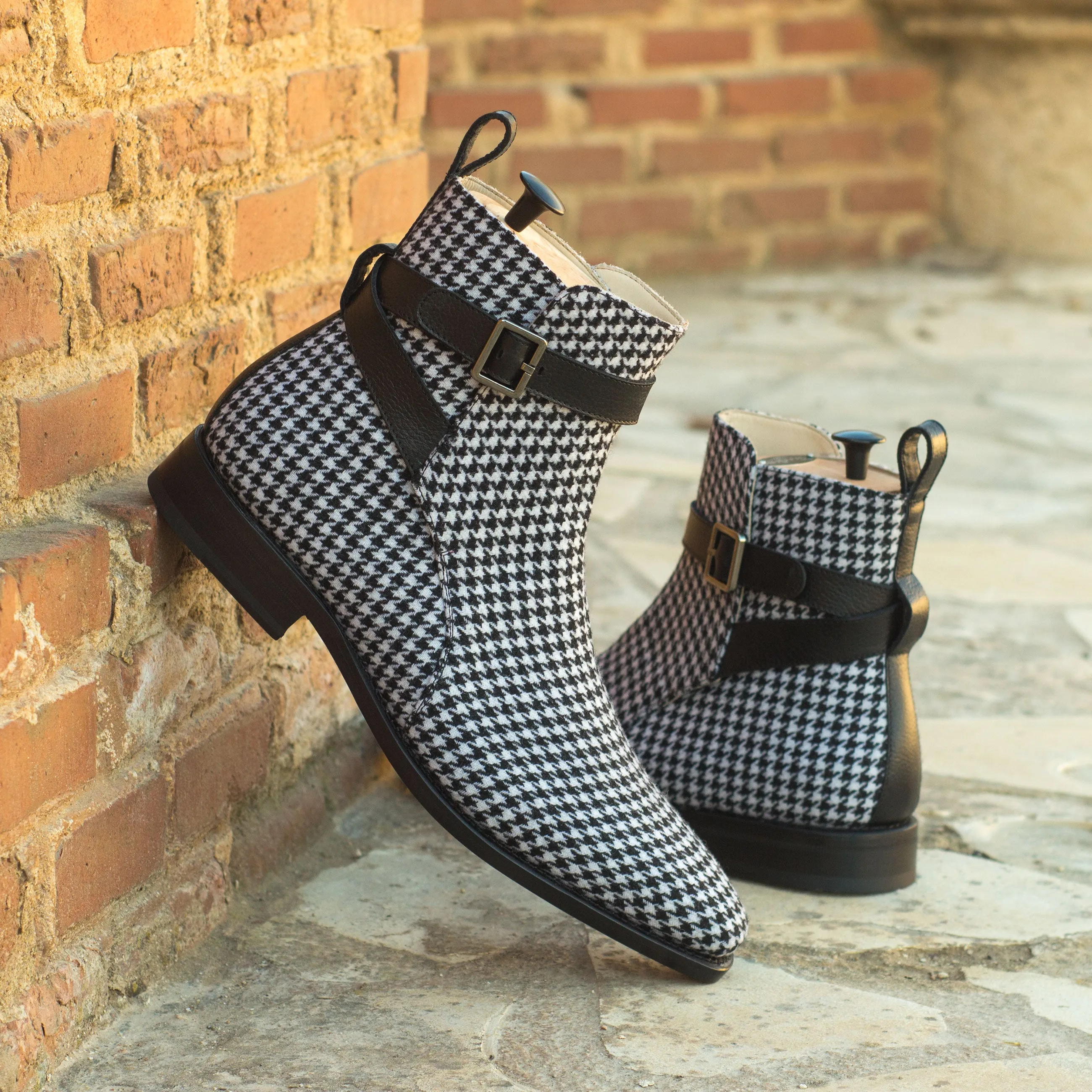 Houndstooth Jodhpur Boots