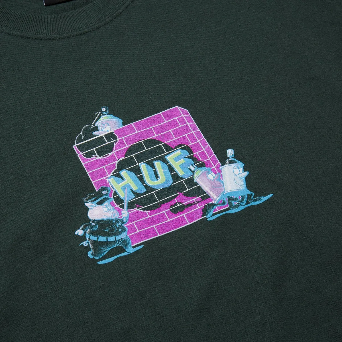 Huf High Gloss Headache T-Shirt - Dark Green