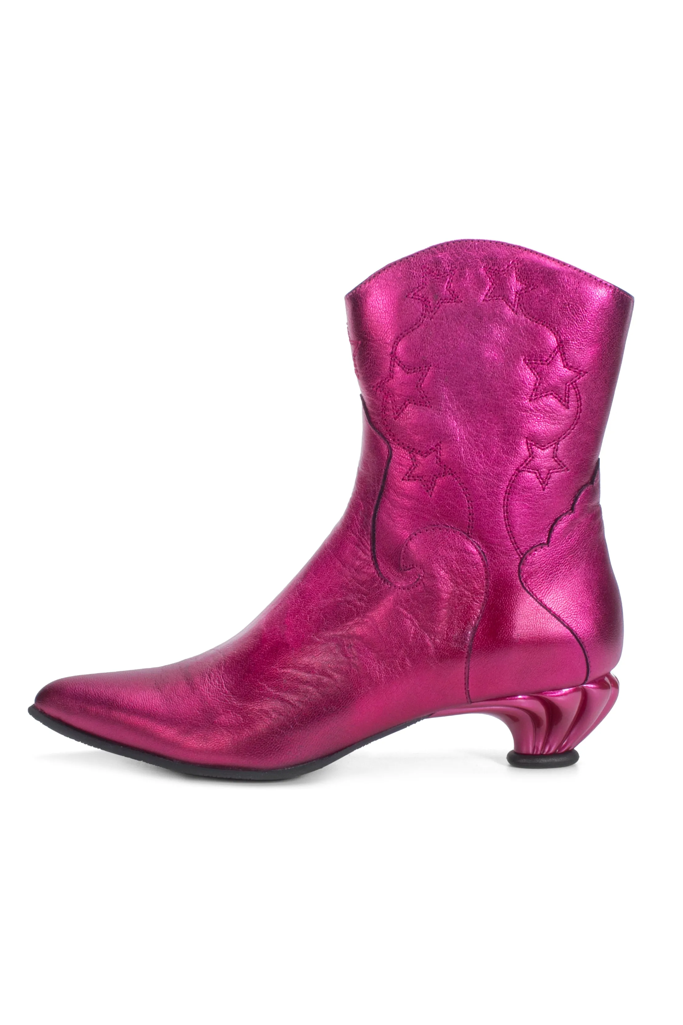 John Fluevog Western Boot Metallic Azalea