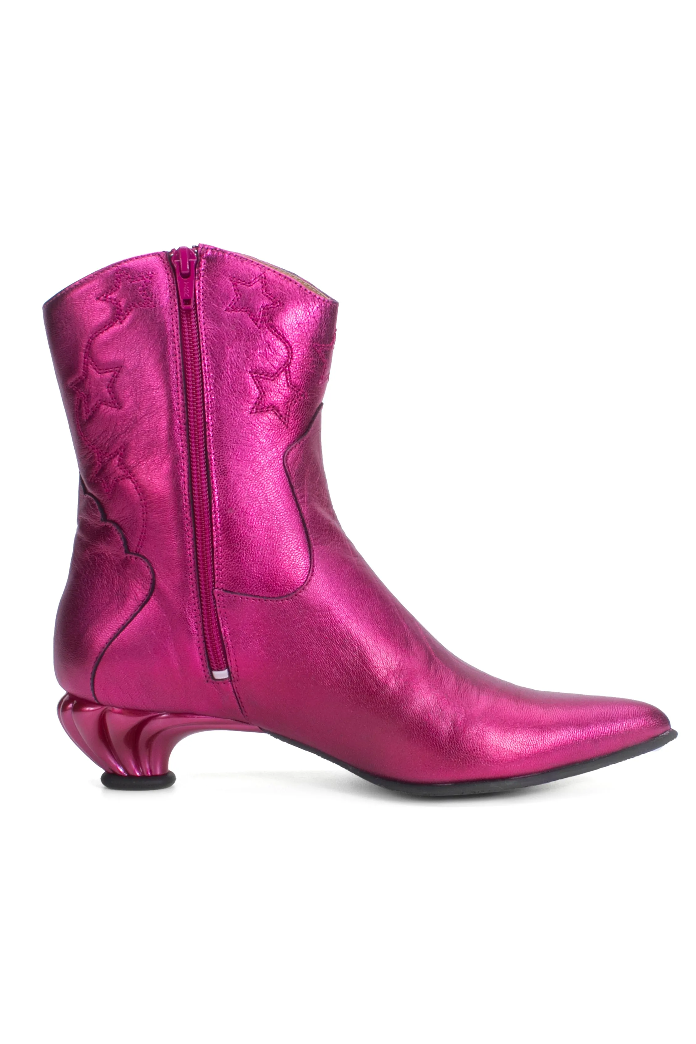 John Fluevog Western Boot Metallic Azalea