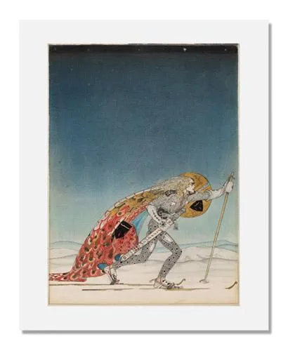 Kay Nielsen, "So the man gave him a pair of snow-shoes," illustration to The Three Princesses of Whiteland