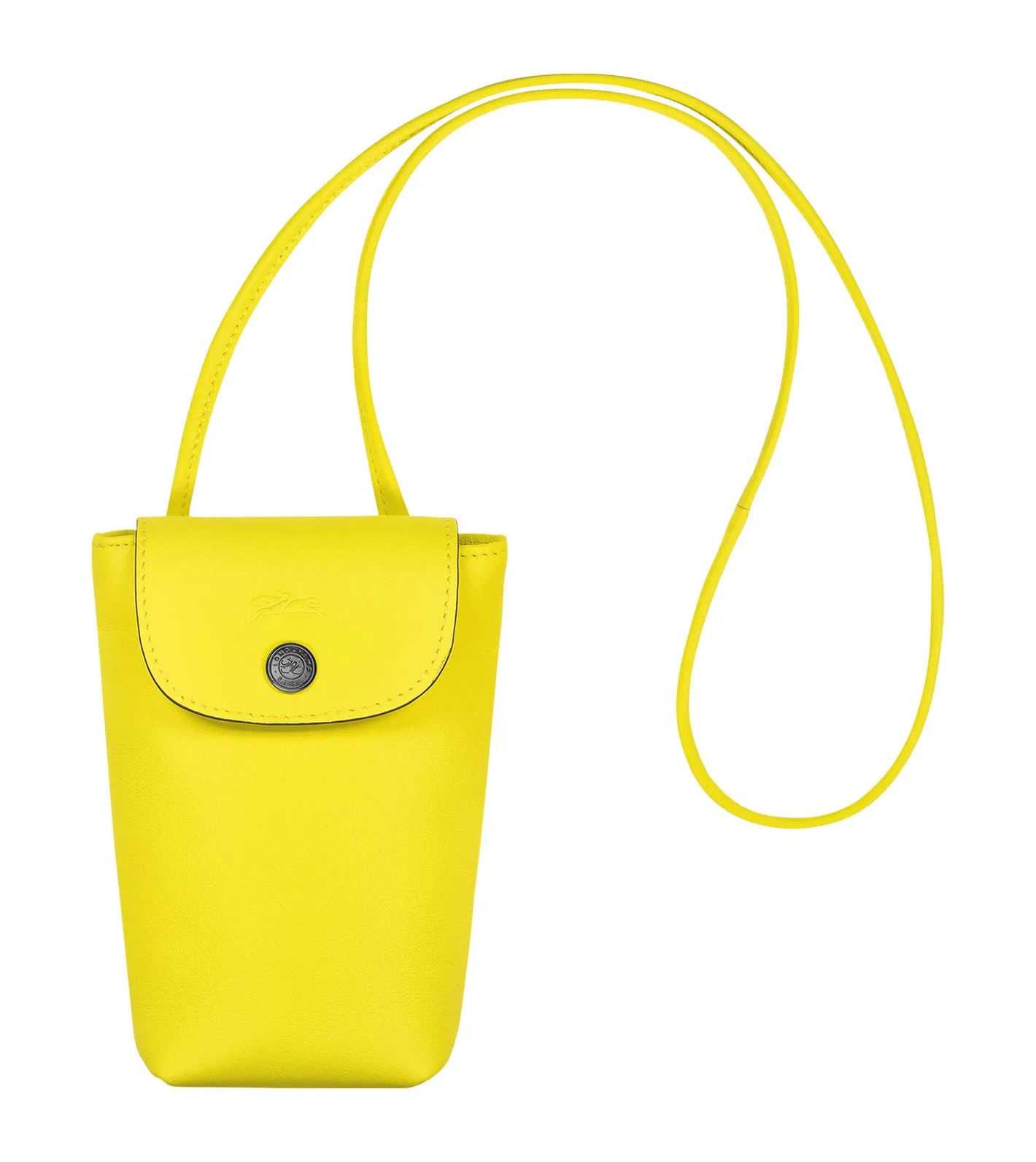 Le Pliage Xtra Phone Case with Leather Lace Lemon