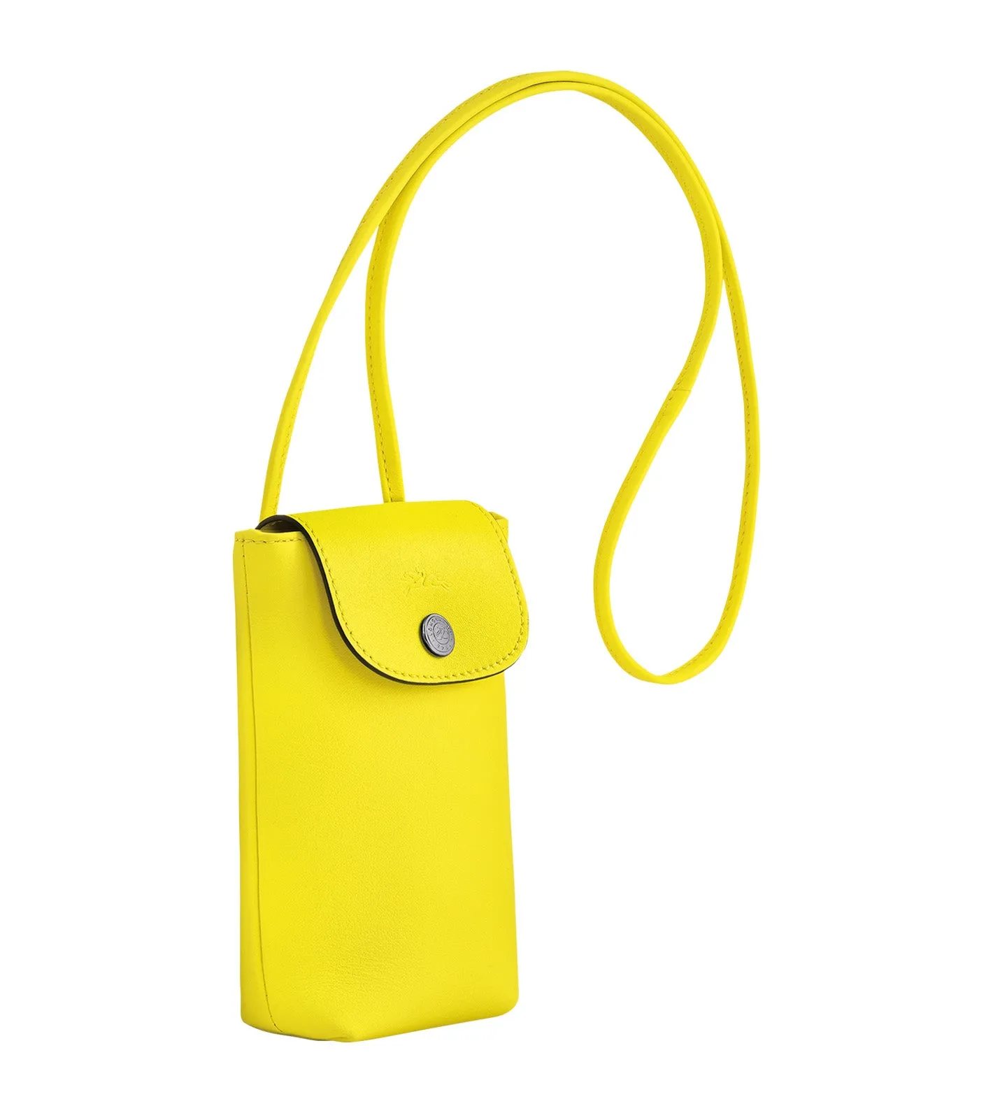 Le Pliage Xtra Phone Case with Leather Lace Lemon