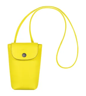 Le Pliage Xtra Phone Case with Leather Lace Lemon