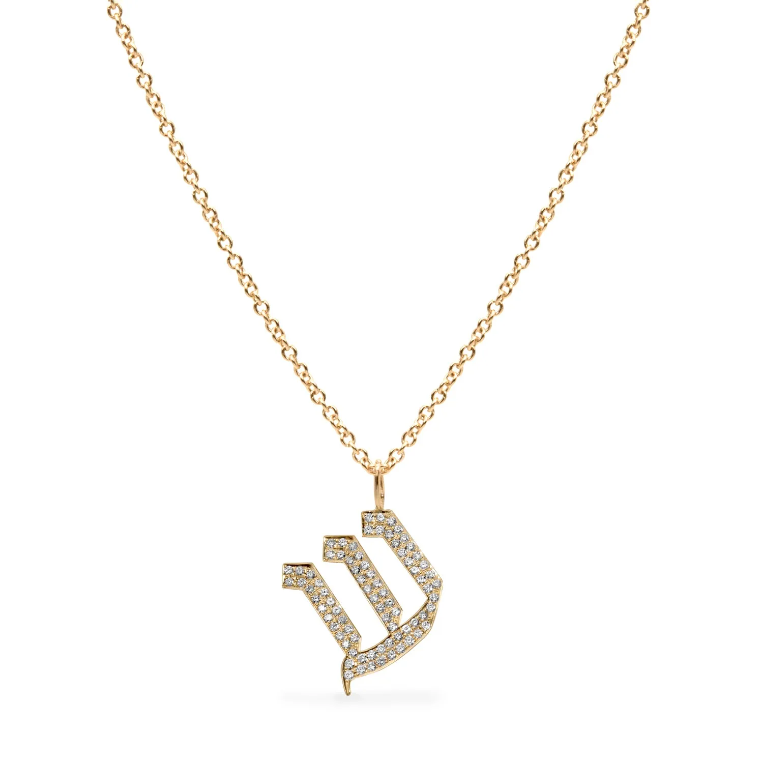 Letter Necklace - Large Aleph-Bet Encrusted Pendant