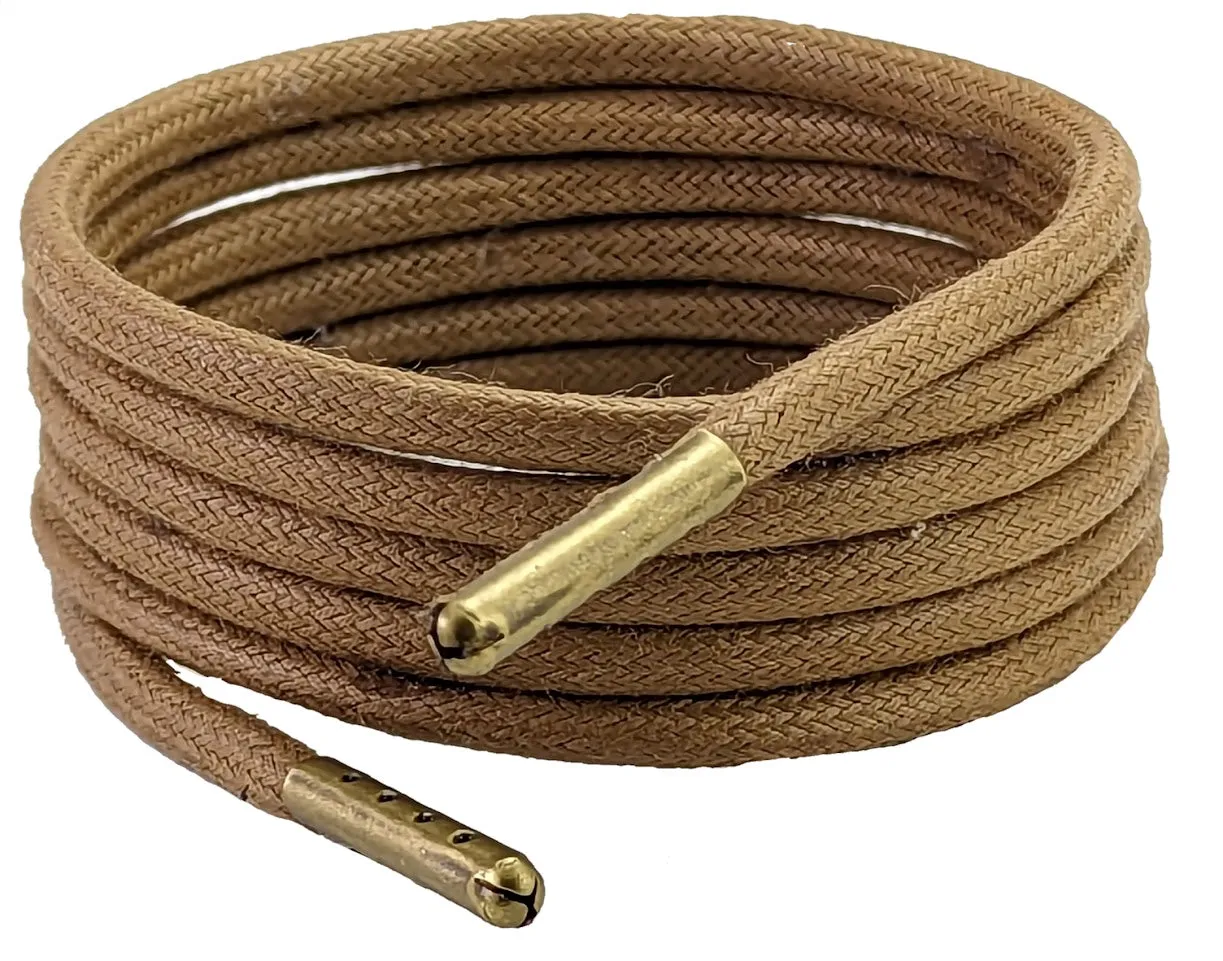 Light Brown 5 mm wax cotton Shoelaces & Boot laces