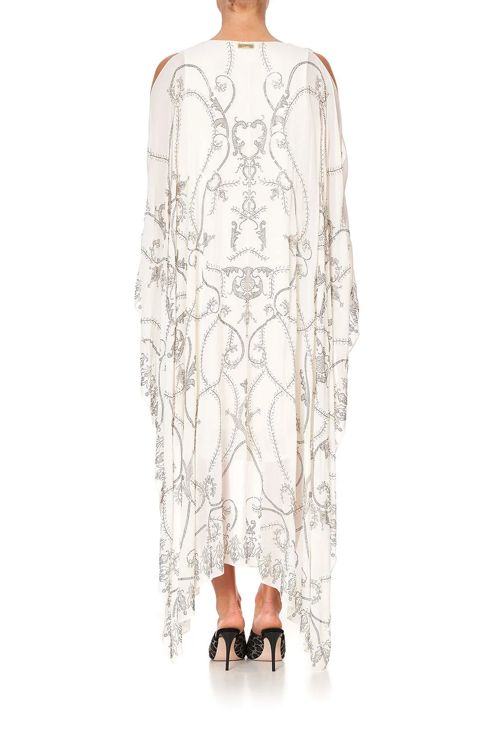 LONG SHEER OVERLAY DRESS LUXE CREAM