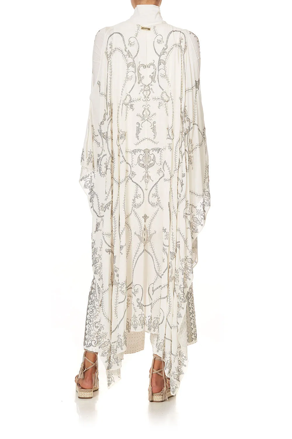 LONG SHEER OVERLAY DRESS LUXE CREAM