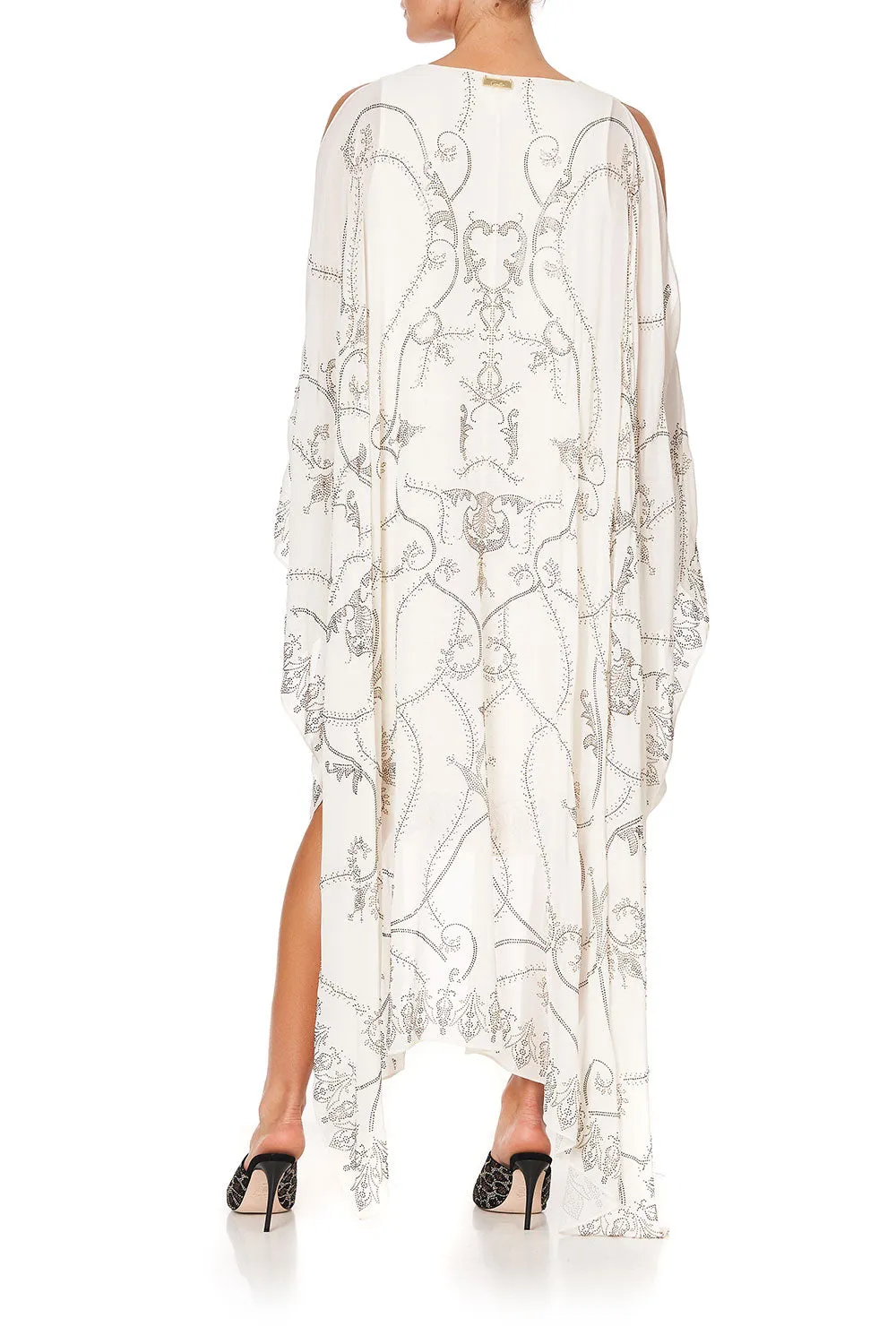 LONG SHEER OVERLAY DRESS LUXE CREAM