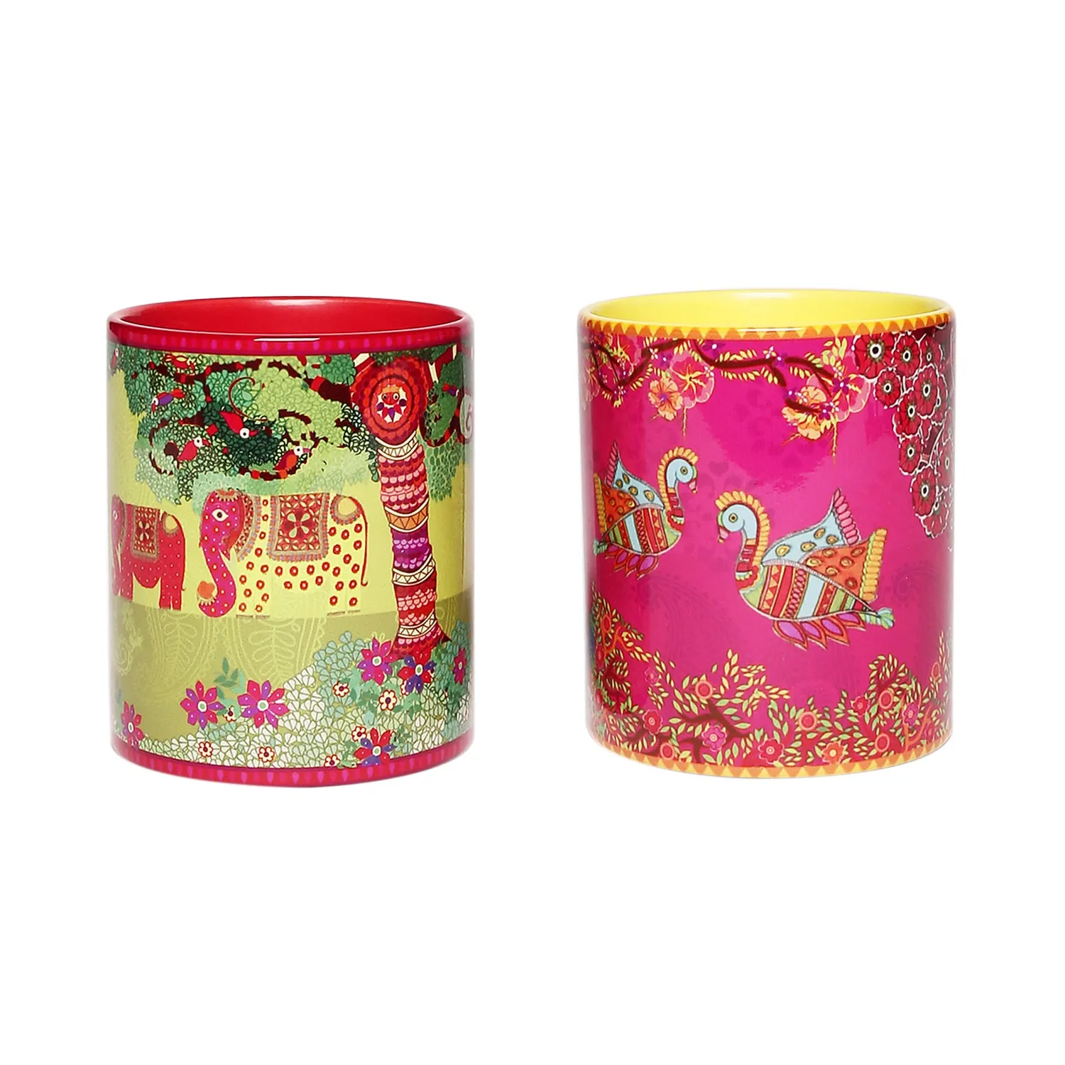 Madhubani Coffee Mugs Set of 2 (300 ml each)