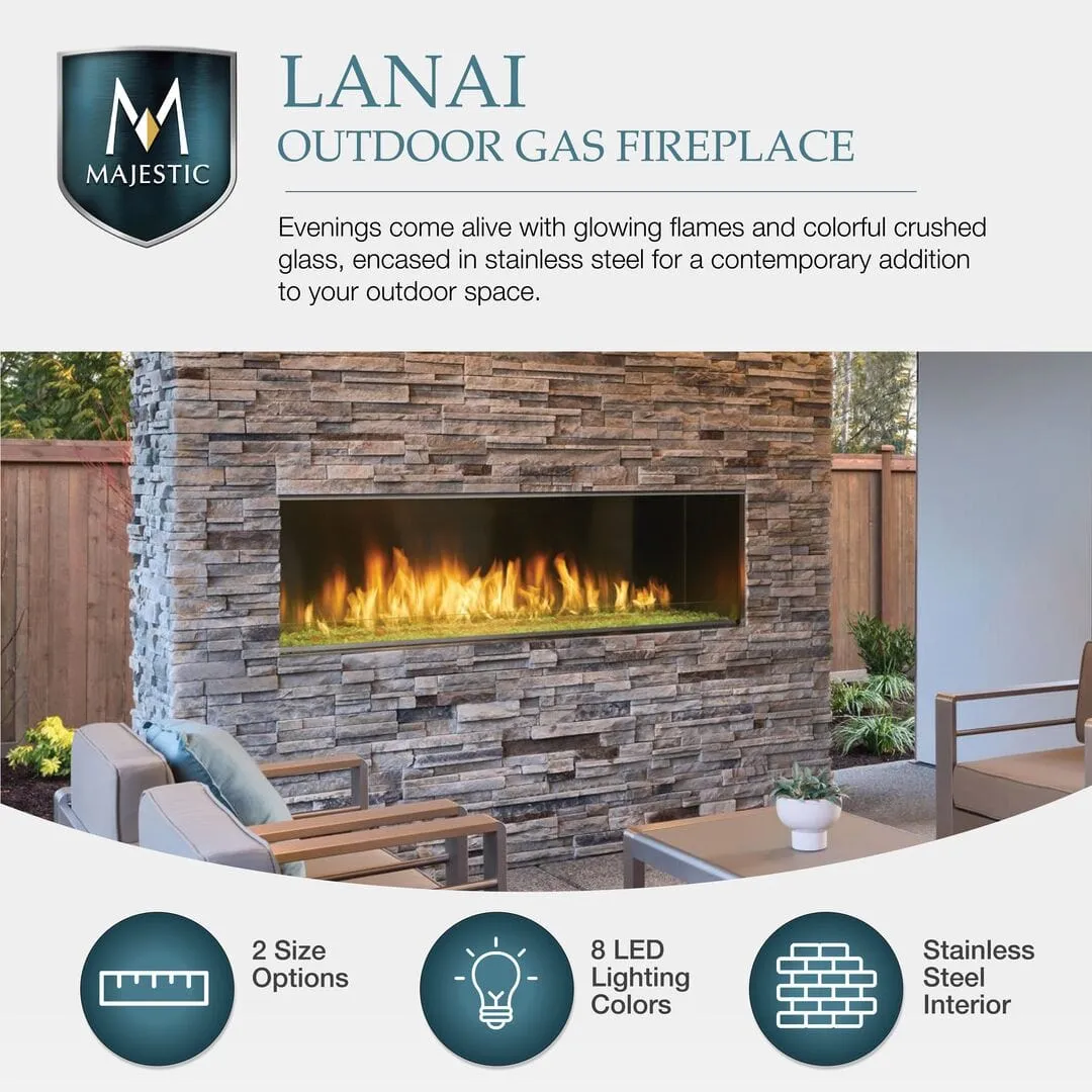 Majestic Lanai 48" Vent-Free Outdoor Gas Fireplace ODLANAIG-48