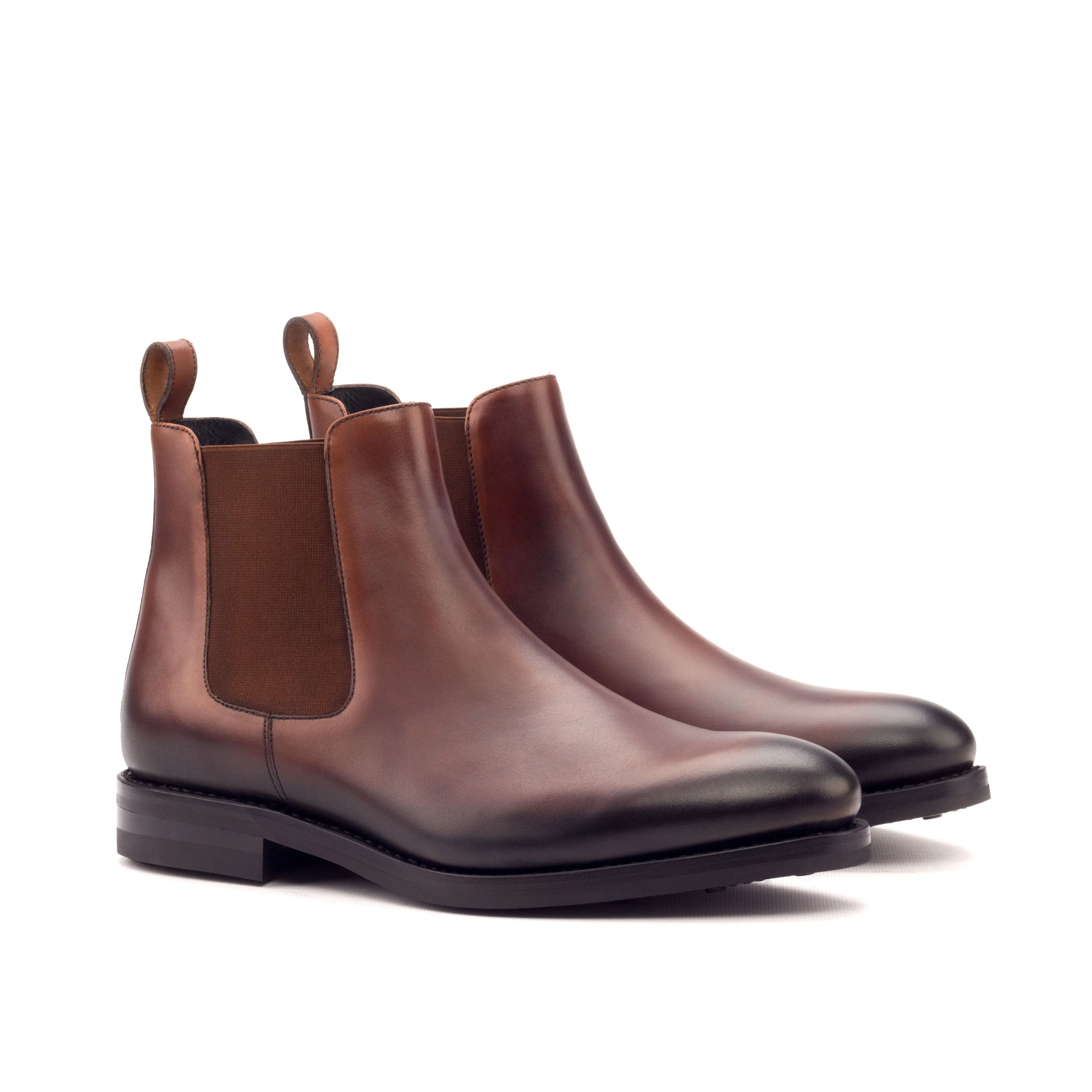 Medium Brown Painted Calf Chelsea Boots