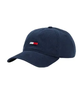 Men's Elongated Flag Denim Cap Dark Night Navy