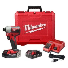 Milwaukee 2850-22CT M18 Compact Brushless 1/4" Hex Impact Driver Kit