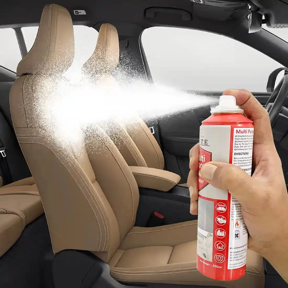 Multipurpose Foam Cleaner Spray | Plastic, Leather, Vinyl, Rubber, Car Interiors, Doors, PU/Leather Seats, Laminates & Plastics