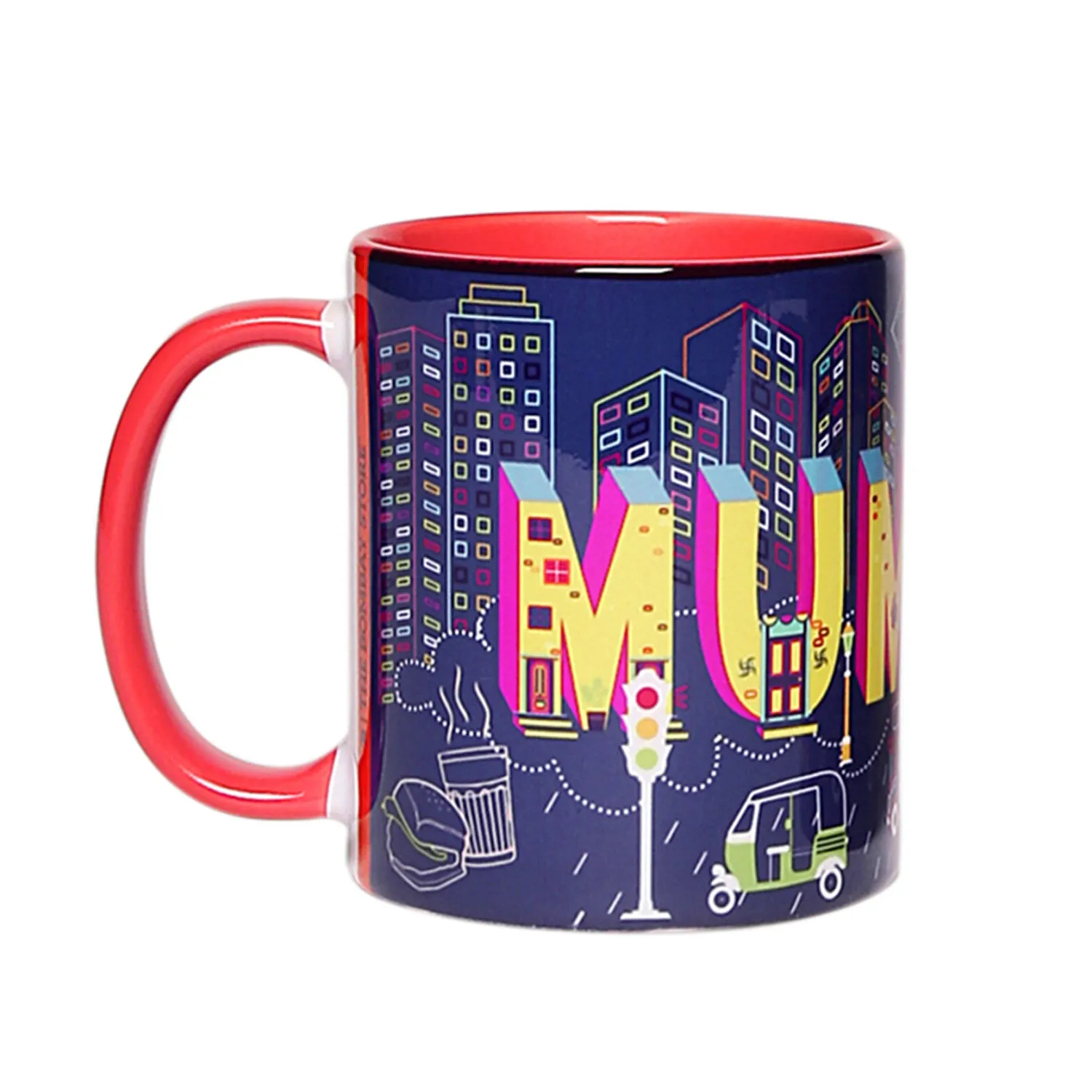 Mumbai City Lights Coffee Mugs Set of 2 (300 ml each)