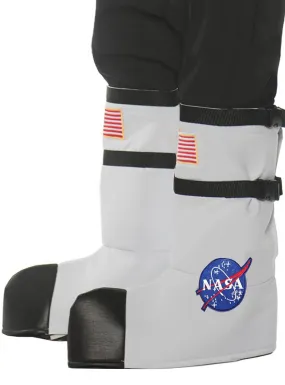 NASA Astronaut Adults White Costume Boot Covers