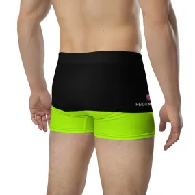 Neon Black Men's Boxer Briefs, Designer Premium Elastic Underwear For Men - Made in USA/EU/MX