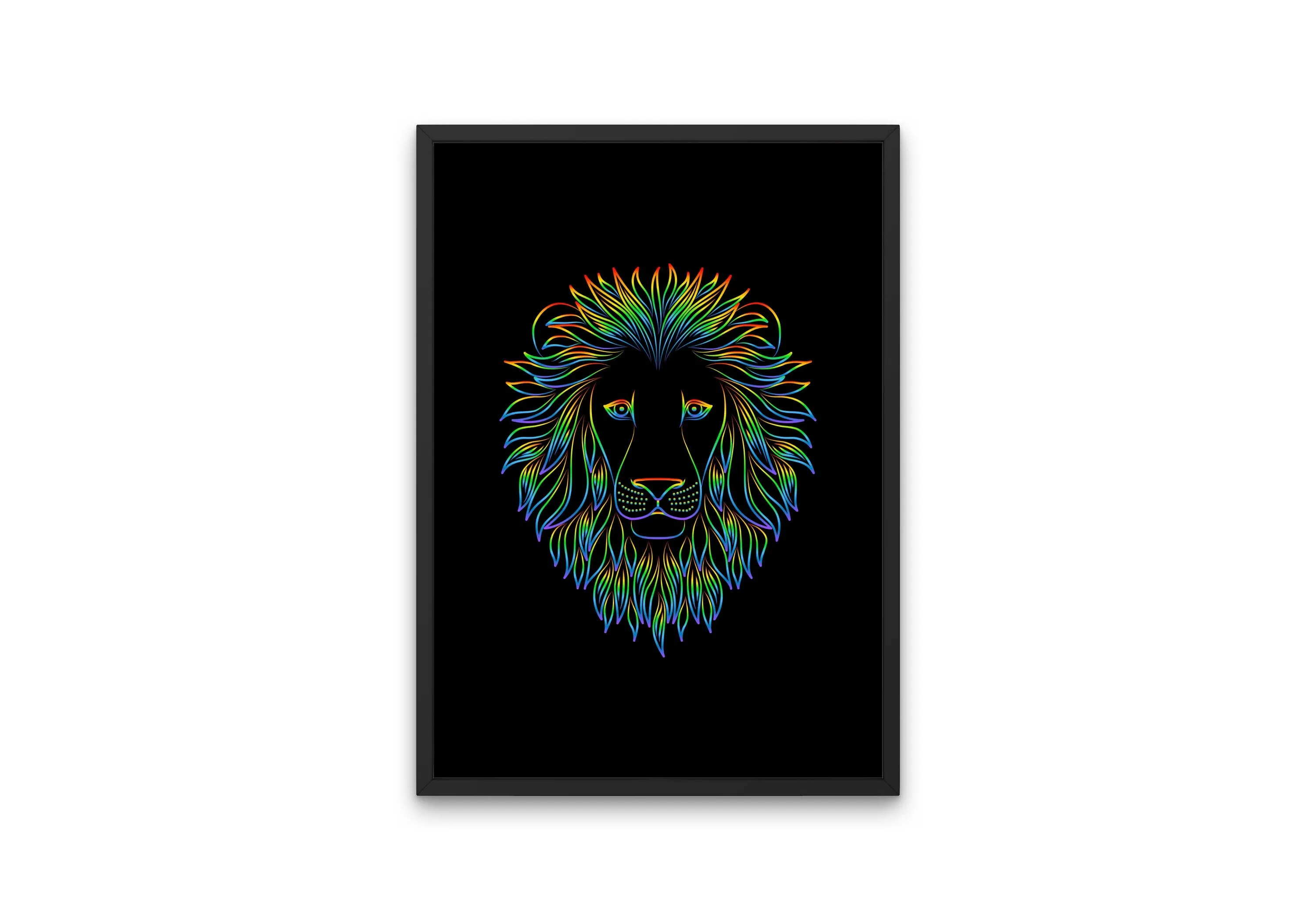 Neon Lion Poster INSTANT DOWNLOAD Art Print, Lion Head Image, Neon Wall Art, Lion Head, Cat Themed Gifts, Cool Poster, Street Style Decor