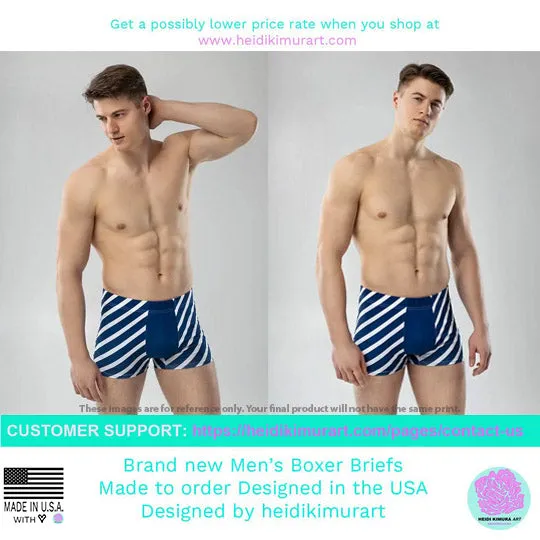 Neon Striped Men's Boxer Briefs, Designer Premium Elastic Underwear For Men - Made in USA/EU/MX