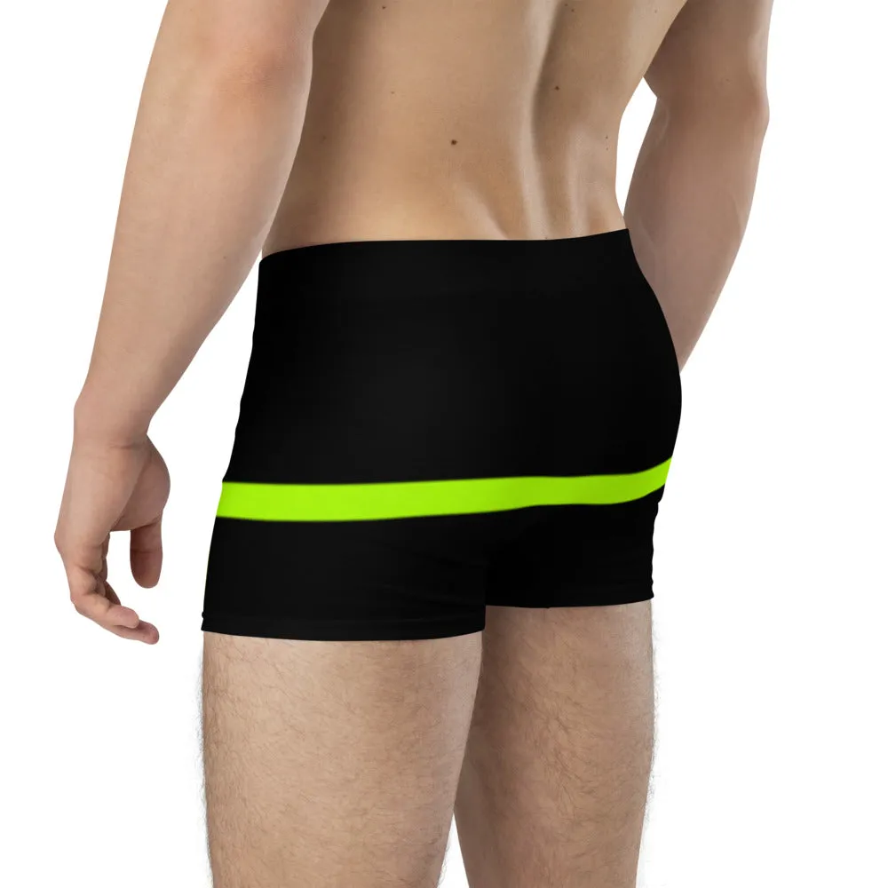 Neon Striped Men's Boxer Briefs, Designer Premium Elastic Underwear For Men - Made in USA/EU/MX