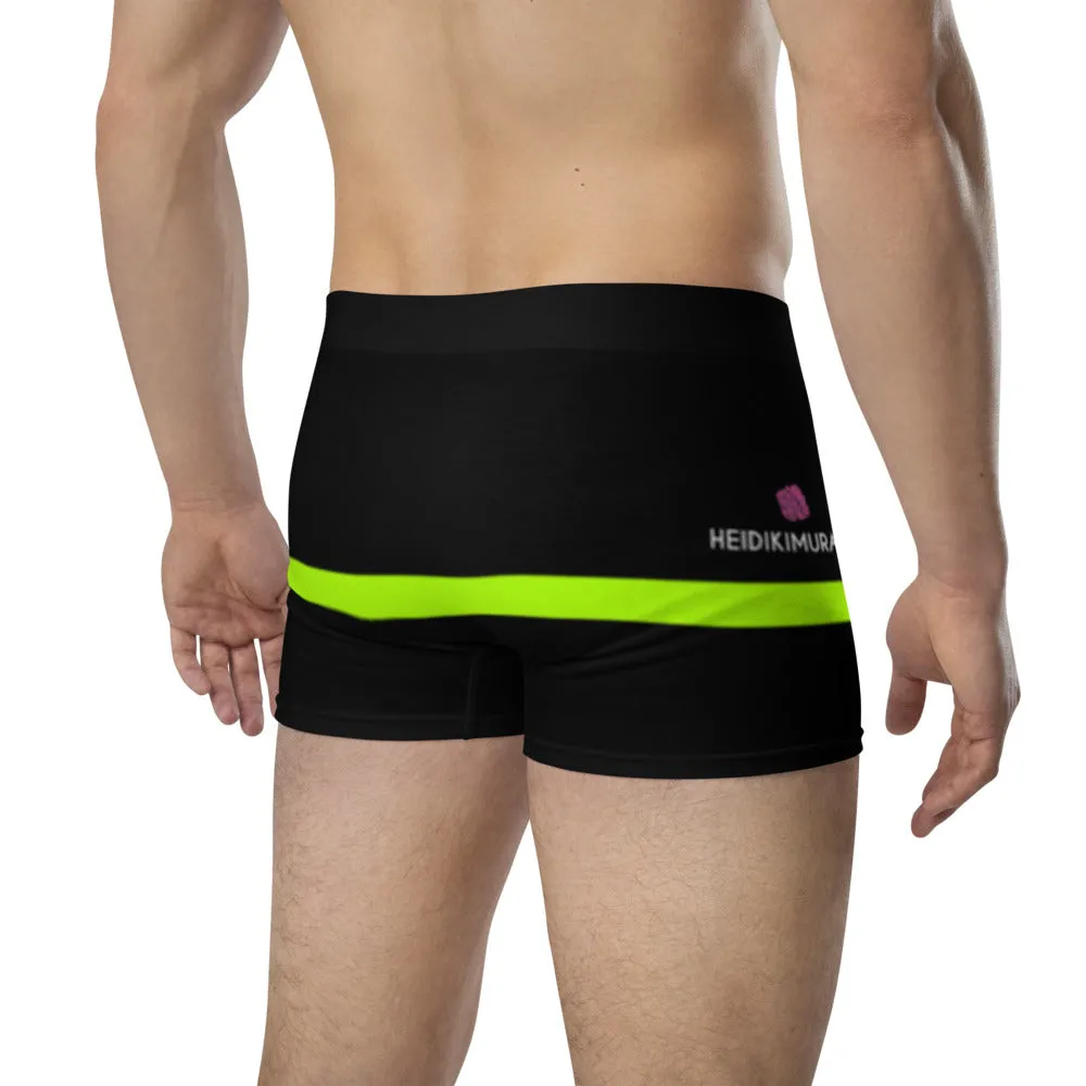 Neon Striped Men's Boxer Briefs, Designer Premium Elastic Underwear For Men - Made in USA/EU/MX