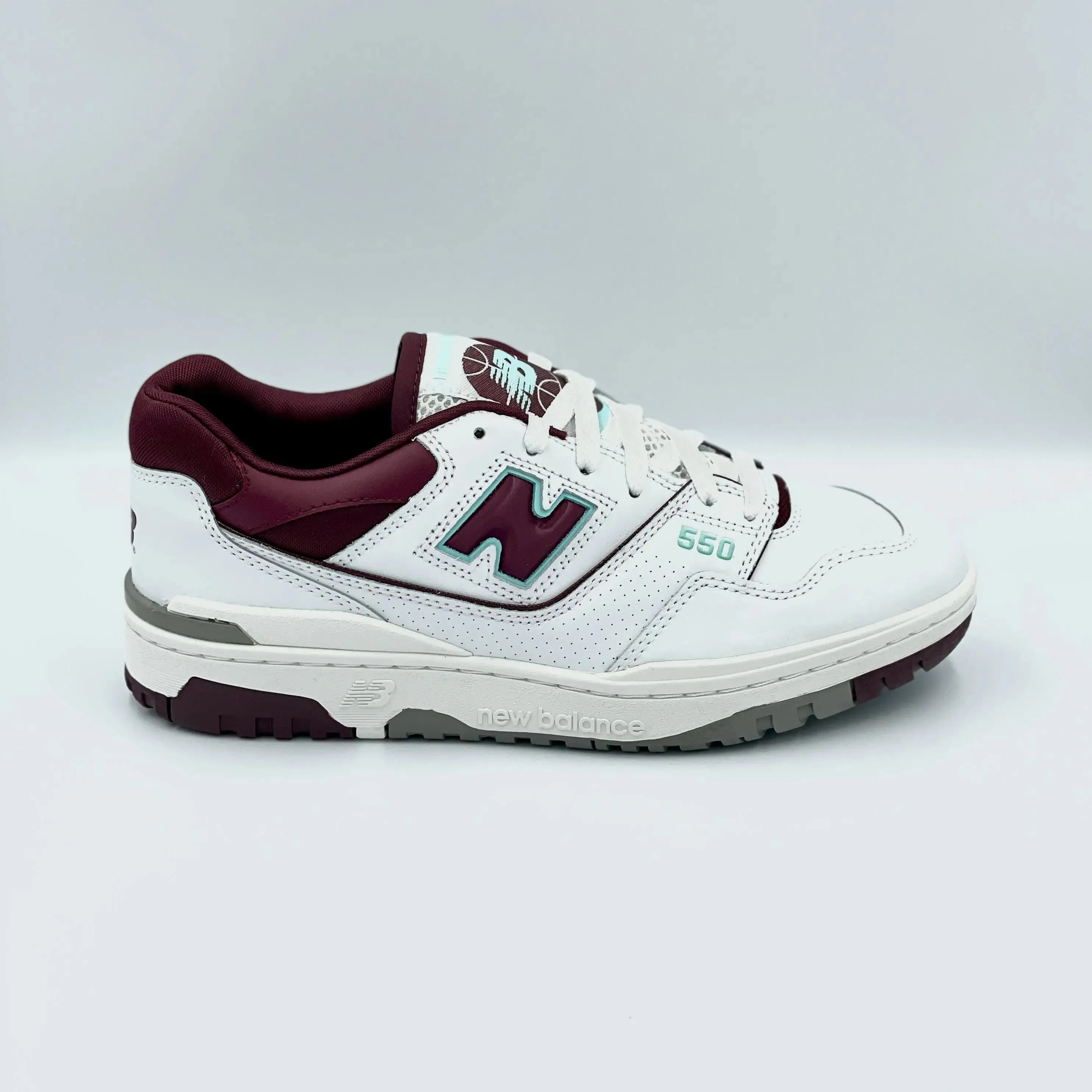 New Balance 550 Burgundy Cyan