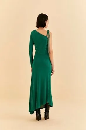 One Shoulder Midi Dress Emerald