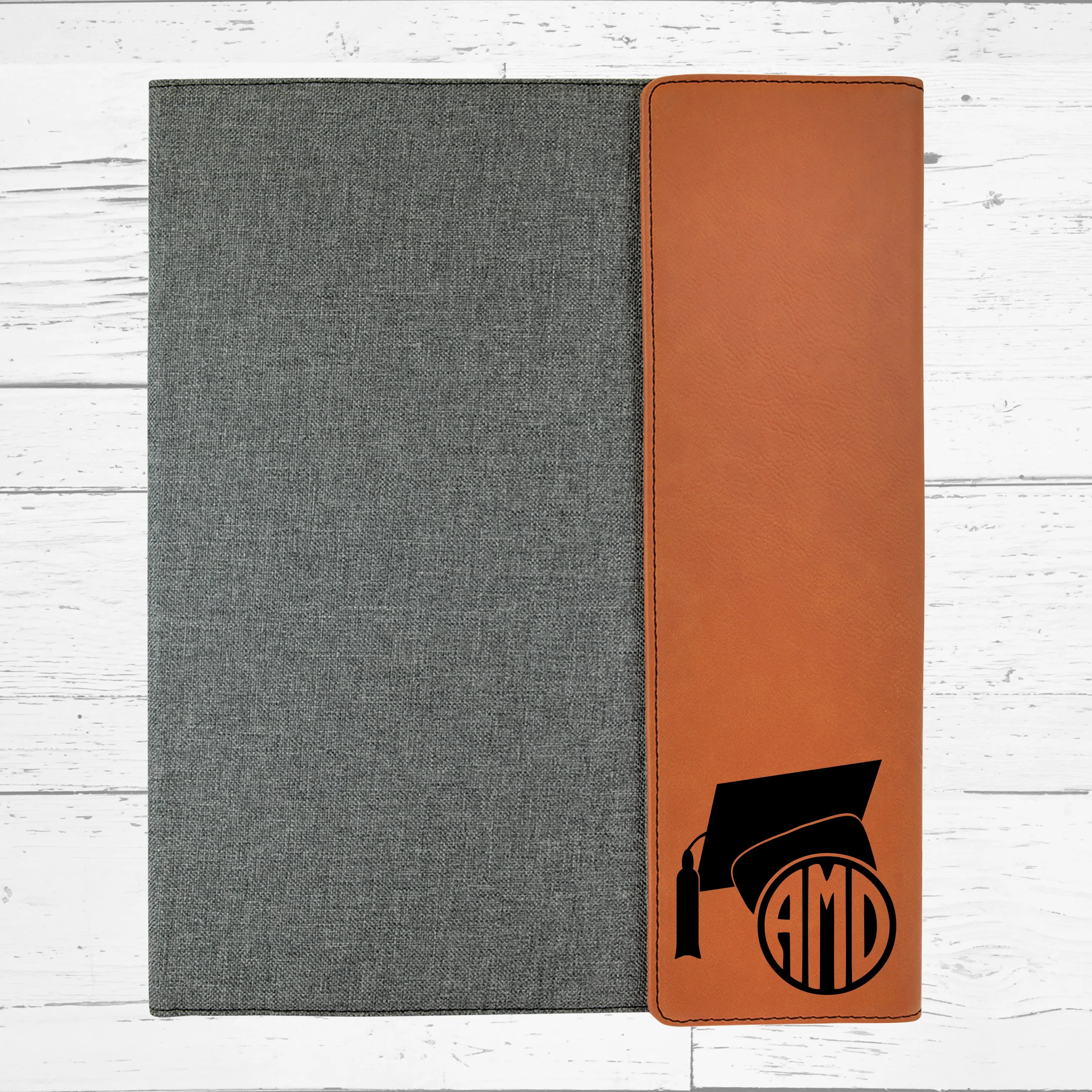 Personalized Graduation Gift | Custom Engraved Portfolio with Refillable Notepad