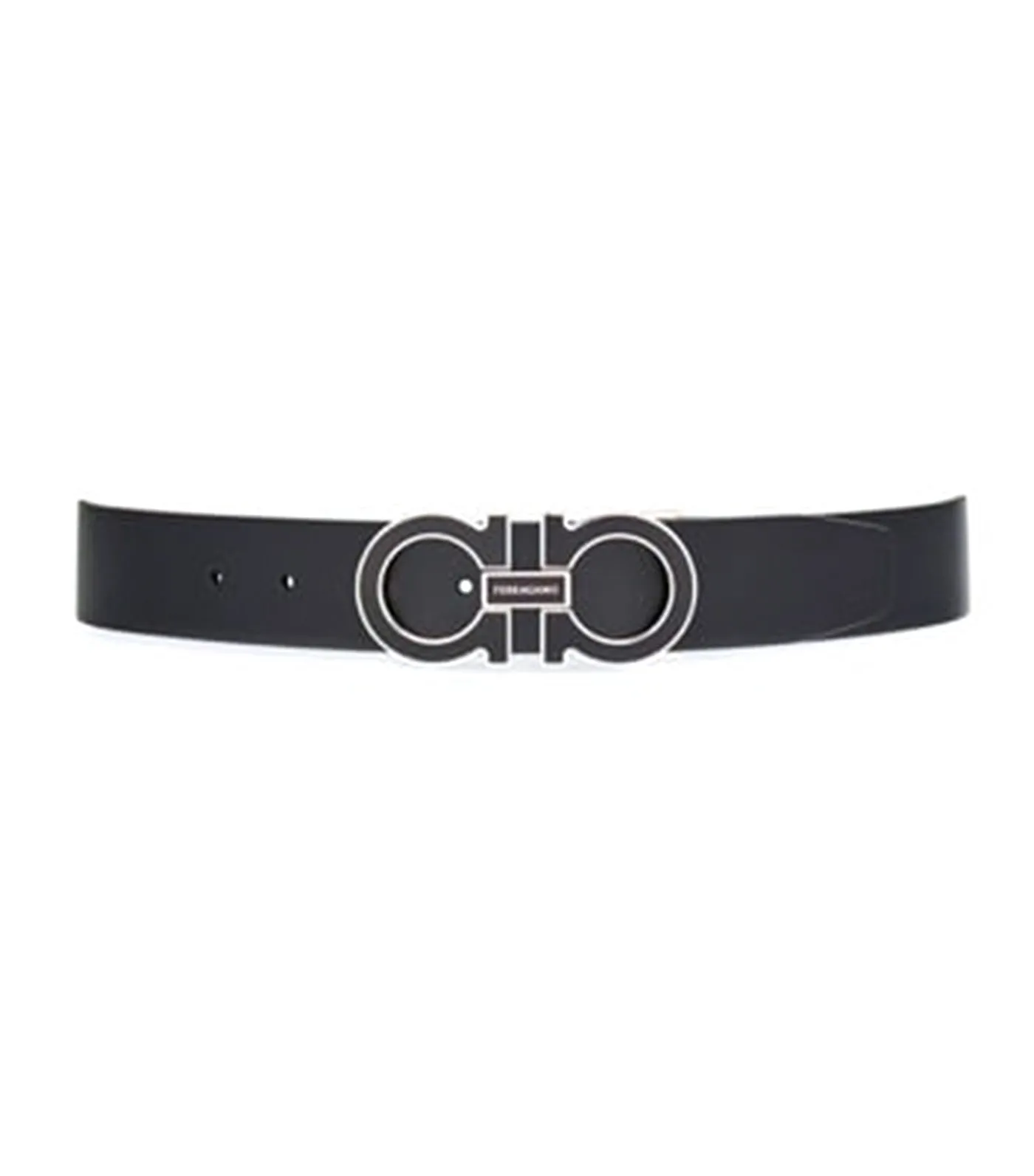 Reversible and Adjustable Gancini Belt Black/Dark Barolo