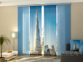 Set of 4 Panel Curtains Dubai Skyscraper