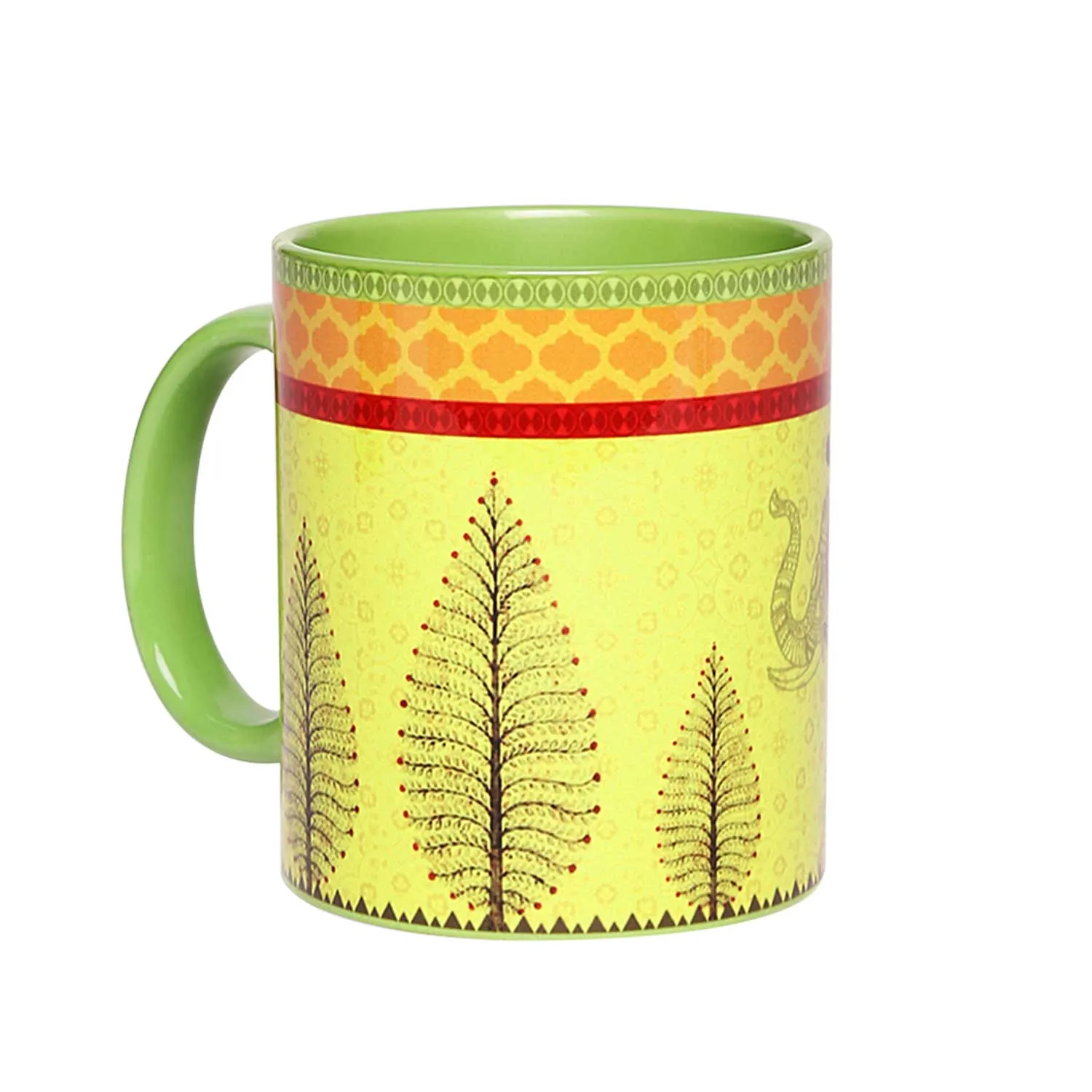 Signature Elephant Coffee Mug 300 ml (Yellow With Orange Border)