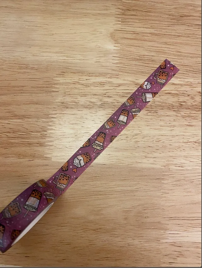 Single Sample Bottle of Bubble Tea Purple Washi Tape