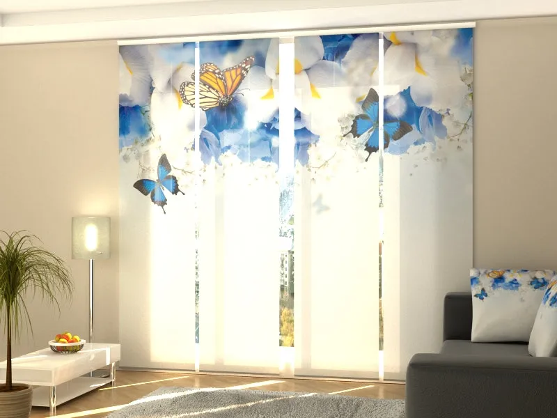 Sliding Panel Curtain Amazing Butterflies and Irises