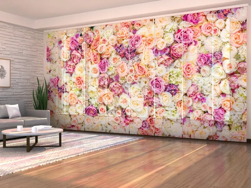 Sliding Panel Curtain Amazing Wall of Flowers